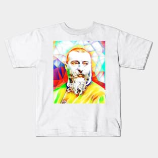 Jean-Baptiste Alphonse Karr Colourful Portrait | Jean-Baptiste Alphonse Karr Artwork 11 Kids T-Shirt